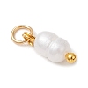 Natural Cultured Freshwater Pearl Potato Charms with Brass Jump Rings X-PALLOY-JF04176-01-4