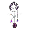 Wire Wrapped Natural Amethyst Chips Tree of Life Hanging Ornaments PW-WGF337A-02-1