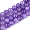 Dyed Natural White Jade Beads Strands G-T139-8mm-60-10-4