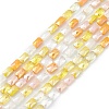 Gradient Color Electroplate Glass Bead Strands X1-GLAA-E042-01C-1