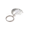 Moon and Star Tibetan Style Alloy & Acrylic Pendant Keychain KEYC-JKC00487-2