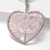 Heart with Tree Brass Mixed Stone Keychain KEYC-JKC00042-3