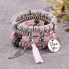 Boho Style Wood Beaded Stretch Bracelet Sets for Women WGE3C3B-64-1