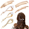 6Pcs 6 Styles Alloy Plating Hair Barrettes & Hair Clip PHAR-WR0001-02-1