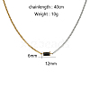 Stainless Steel Double Color Box Chain Rectangle Cubic Zircon Pendant Necklaces for Women's Daily Outfit VO3892-2-1