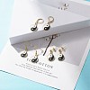 3 Pairs 3 Style Flat Round with Yin Yang Alloy Enamel Dangle Earrings & Stud & Leverback Earrings EJEW-JE04893-2