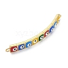 Rack Plating Brass Enamel Evil Eye Connector Charms KK-A234-021G-3