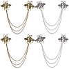 Gorgecraft 4Pcs 2 Colors Double Bee Hanging Chain Brooches JEWB-GF0001-31-1