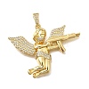 Brass Micro Pave Cubic Zirconia Pendants KK-Z125-01G-1
