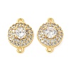 Brass Micro Pave Cubic Zirconia Connector Charms KK-U056-31G-1