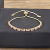 Brass Micro Pave Cubic Zirconia Slider Bracelets FS-WG49F5F-07-1