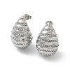 304 Stainless Steel Teardrop Stud Earrings EJEW-B108-06P-4