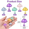 10Pcs 5 Colors Luminous Epoxy Resin Mushroom Pendants RESI-YW0004-19-3