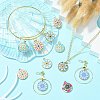 40Pcs 8 Style Alloy Printed Pendants PALLOY-SZ0001-34-3