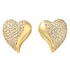 Brass Pave Clear Cubic Zirconia Stud Earrings EJEW-M088-08G-01-3