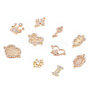 Beadthoven 20Pcs 10 Style Alloy Crystal Rhinestone Links Connectors PALLOY-BT0002-09-9