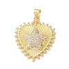 Brass Micro Pave Clear Cubic Zirconia Pendants CU-CBA03AF-10C-G-1