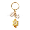 Tortoise Glass Seed Beaded Keychain KEYC-MZ00023-3