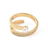 Brass Micro Pave Cubic Zirconia Open Rings RJEW-J017-VC199-2