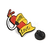 Fire Extinguishing Theme Black Alloy Enamel Pin Brooches JEWB-R272-03B-2