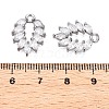 Brass Micro Pave Clear Cubic Zirconia Pendants KK-T060-33P-RS-3