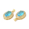 Real 16K Gold Plated Brass Micro Pave Cubic Zirconia Pendants ZIRC-L103-061G-03-2