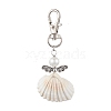Angel Alloy & Wire Wrapped Natural Shell Pendant Decorations HJEW-JM02017-04-1