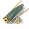 Natural Green Aventurine Bullet Shaped Perfume Bottle Pendant Necklaces G-B089-02G-03-4