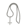 Alloy Full Crystal Rhinestone Christian Inverted Cross Pendant Necklaces NJEW-P333-01P-4