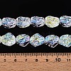 Transparency Electroplate Glass Beads Strands GLAA-T023-41A-01-4
