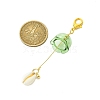 Glass & Brass Cubic Zirconia Charms & Synthetic Turquoise Beads Pendant Decorations HJEW-JM02980-01-3