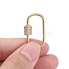 Brass Micro Pave Clear Cubic Zirconia Screw Carabiner Lock Charms ZIRC-E164-11G-5