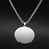 Titanium Steel Flat Round with Tree of Life Pendant Twisted Chain Necklace for Women PW-WG3FDD3-01-4