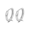 Anti-Tarnish Rhodium Plated 925 Sterling Silver Huggie Hoop Earrings PN7654-6-1