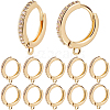 SUNNYCLUE 12Pcs Brass Micro Pave Clear Cubic Zirconia Hoop Earring Findings ZIRC-SC0001-28-1