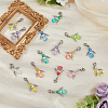 36Pcs 9 Colors Transparent Acrylic Angel Charm Decorations HJEW-AB00668-5