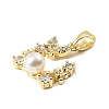 Brass Micro Pave Clear Cubic Zirconia Pendants KK-E804-13G-2