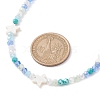 2Pcs 2 Color Glass & Natural Shell Star Beaded Necklaces Set NJEW-JN04646-02-3