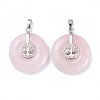 Natural Rose Quartz Pendants G-F640-E07-2