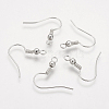 Brass Earring Hooks with Bead Charms X-KK-Q362-P-NF-1