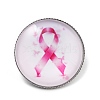 Breast Cancer Awareness Ribbon Glass Brooches JEWB-L019-01C-1