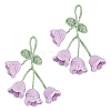 2Pcs Crochet Lily of The Valley Polyester Car Hanging Pendant HJEW-FG0001-14C-1