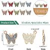 40Pcs 10 Colors Alloy Pendants FIND-FH0003-79-5
