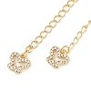 Brass Micro Pave Cubic Zirconia Ends with Chains KK-U043-01G-2