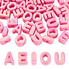 50Pcs 5 Styles UV Plating Opaque Acrylic Beads PACR-TA0001-31H-1