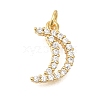 Rack Plating Brass Micro Pave Cubic Zirconia Pendants ZIRC-F142-13A-G-1