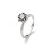 Rhodium Plated 925 Sterling Silver Moissanite Adjustable Rings for Women RJEW-U038-04P-4