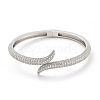 Rack Plating Brass Micro Pave Clear Cubic Zirconia Bangles for Women BJEW-G722-01P-2