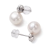 Natural Pearl Ear Studs EJEW-P286-21P-2