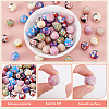 64Pcs 8 Colors Round Silicone Focal Beads SIL-GA0001-29A-3
